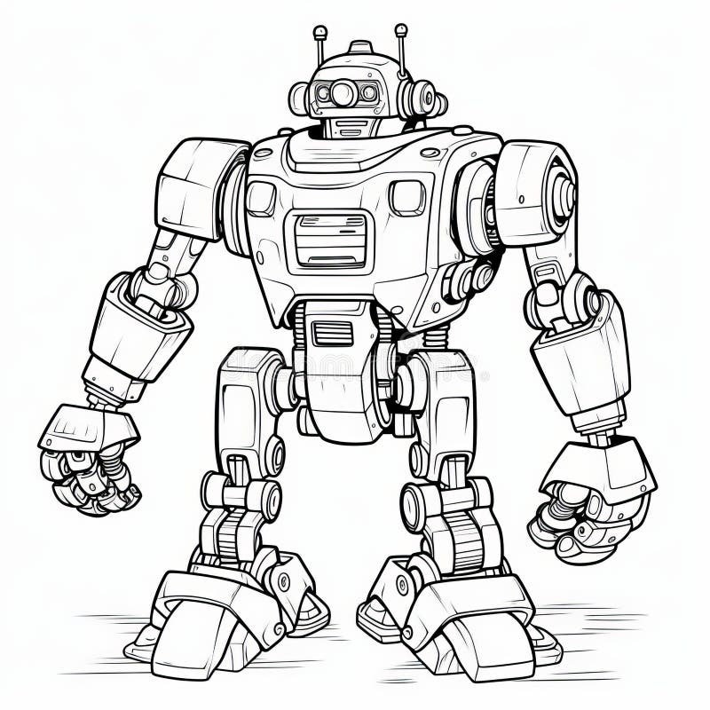 Robot coloring page stock illustrations â robot coloring page stock illustrations vectors clipart