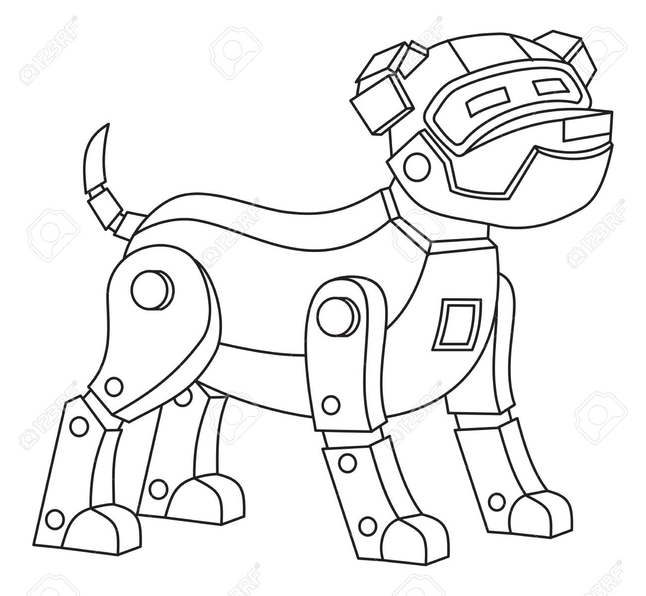 Robot dog printable coloring page for kids royalty free svg cliparts vectors and stock illustration image