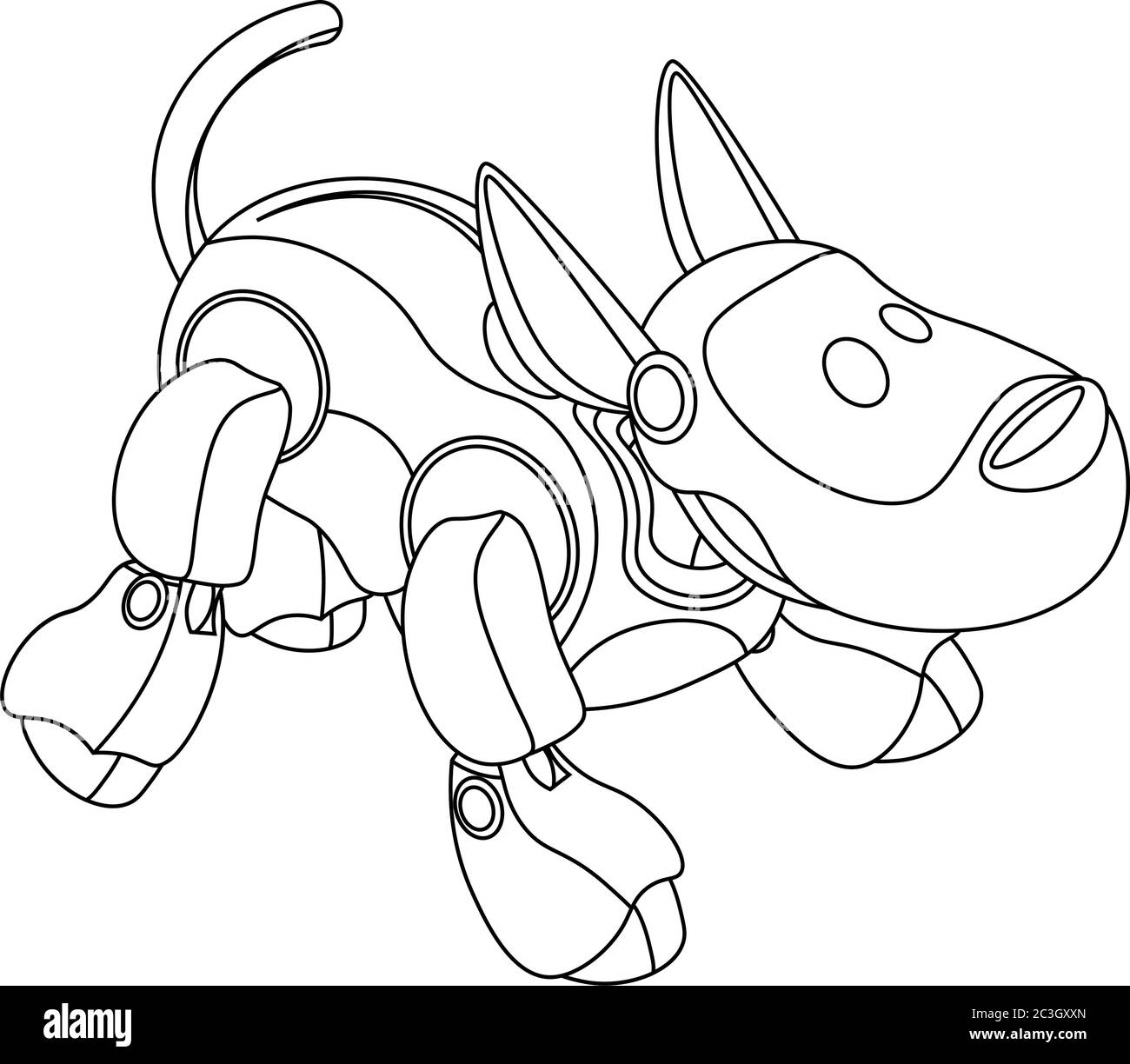 Coloring pages for robot dogs vector illustration on the theme of creativity and leisure for children and adults stock vector image art