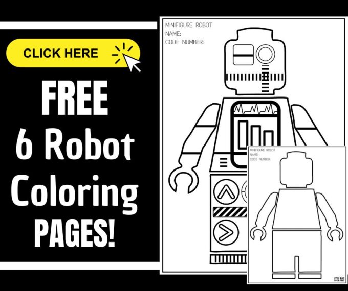 Lego robot coloring pages