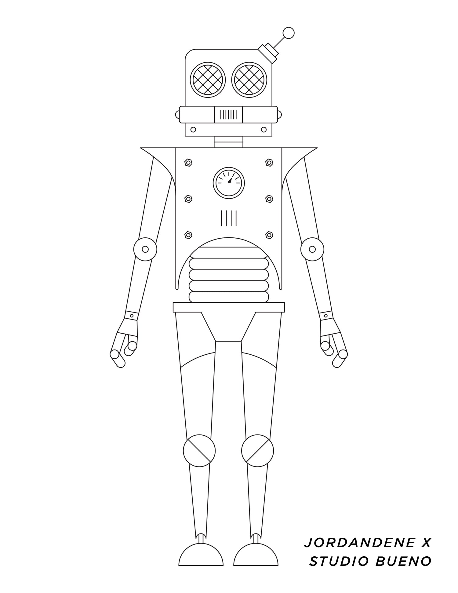 Little robot free coloring page â