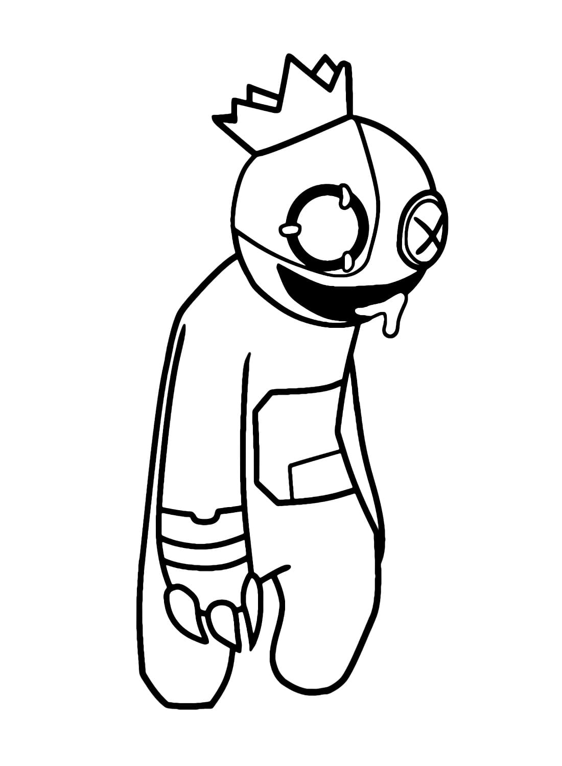 Cyborg blue rainbow friend coloring page
