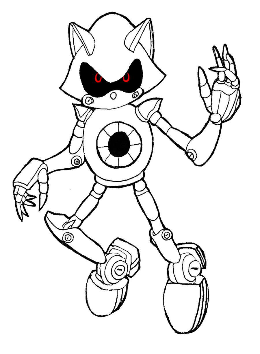 Metal sonic lineart by leosa on