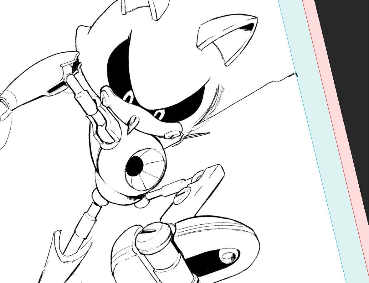Bracardi currys sonic ics artist sketch of metal sonic rsega