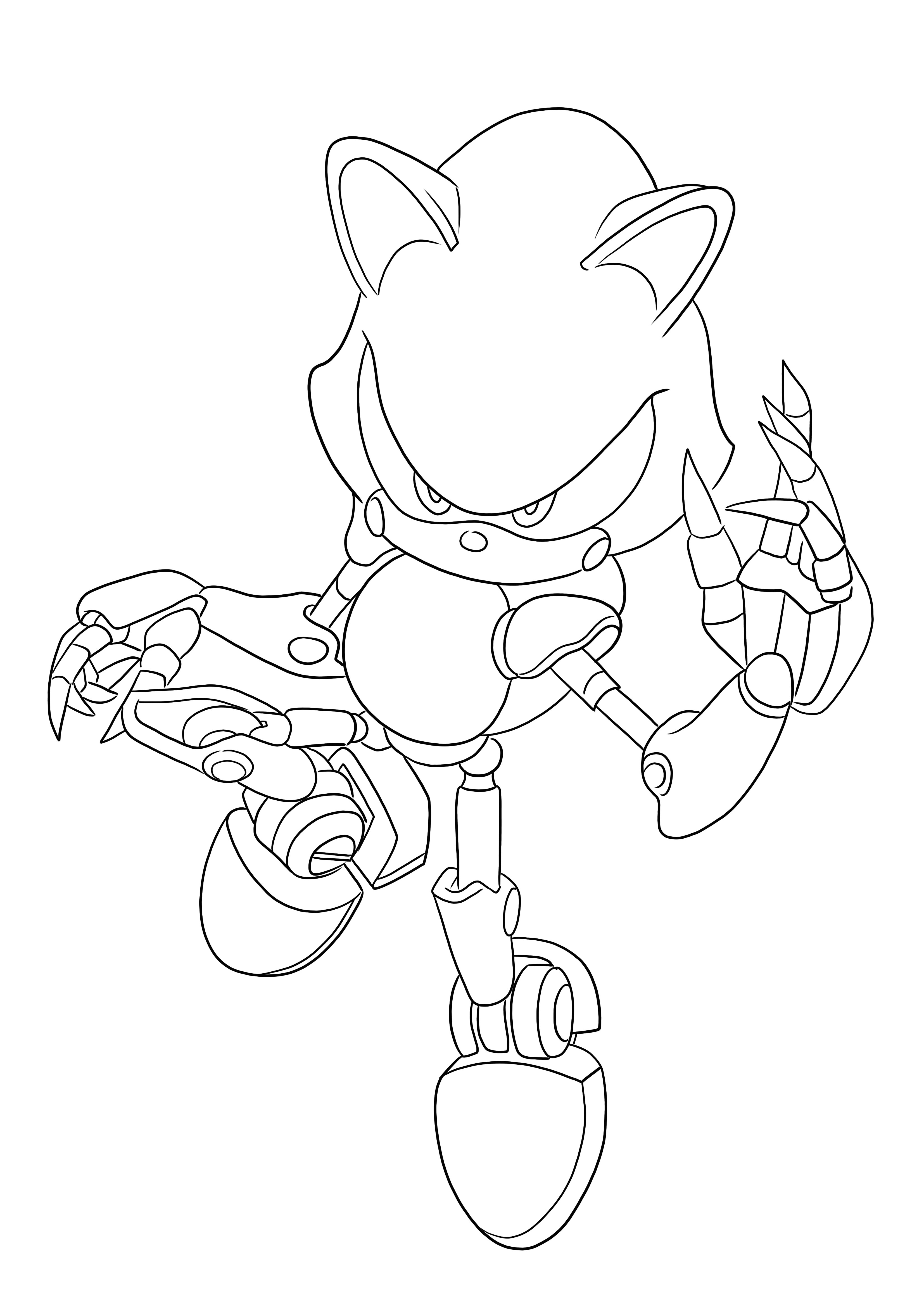 Metal sonic is free to download or print and simple to color page