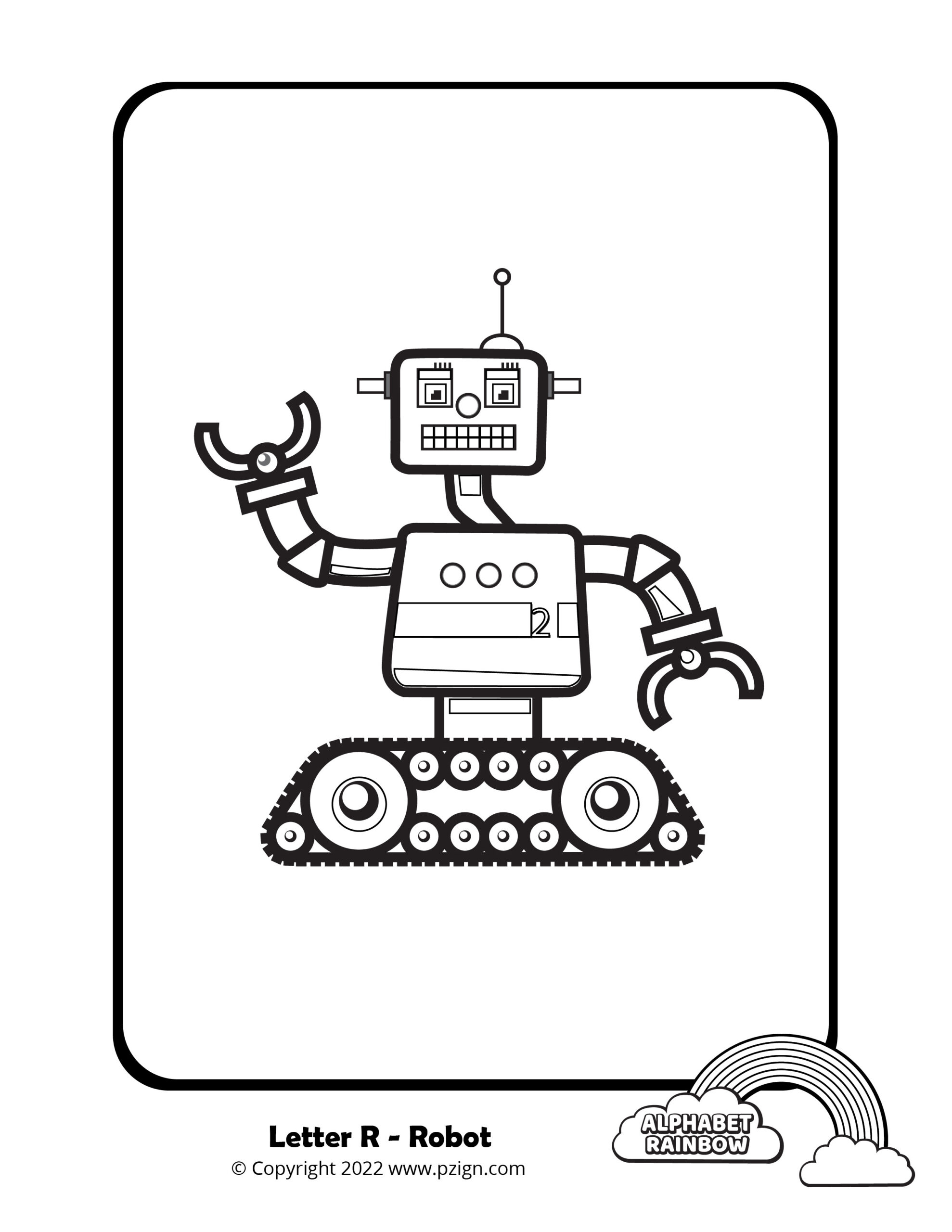 Alphabet rainbow â letter r coloring pages