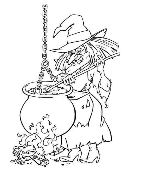 Witch coloring pages pdf for kids