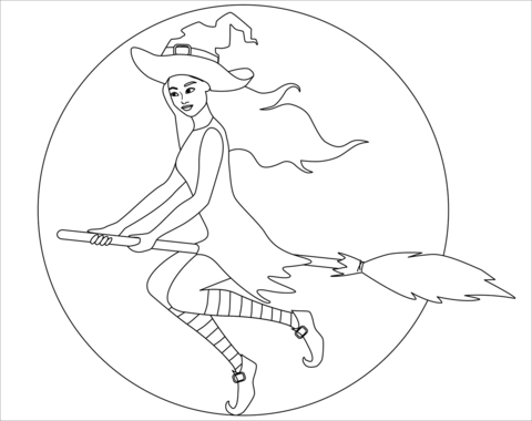 Witch coloring page free printable coloring pages