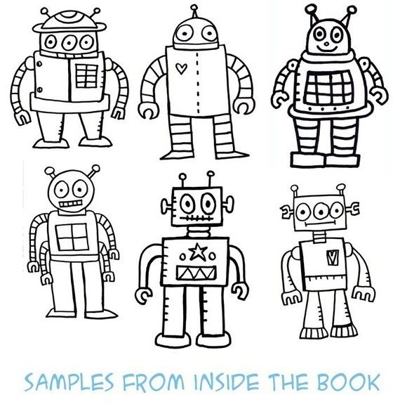 Pdf the robot coloring book sãch tã mã u robot bã trai