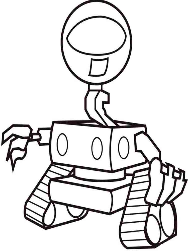 Drawing of a robot on wheels coloring page