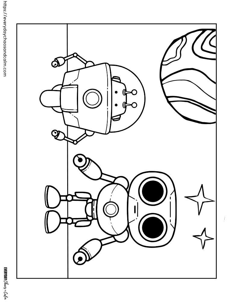 Free robot coloring pages for kids