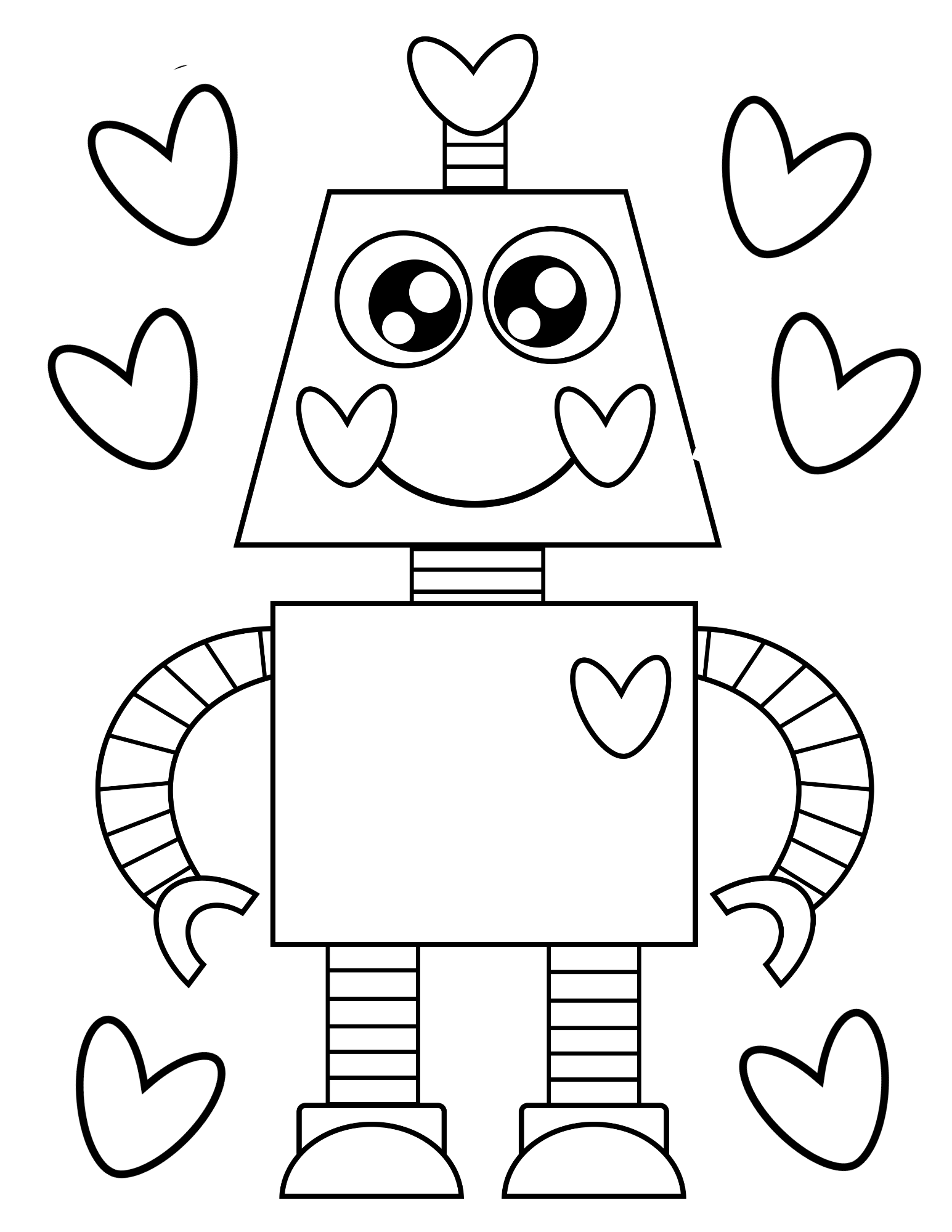 Free printable robot coloring pages for kids and adults