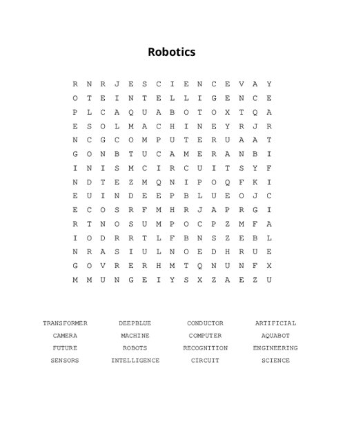 Robotics word search