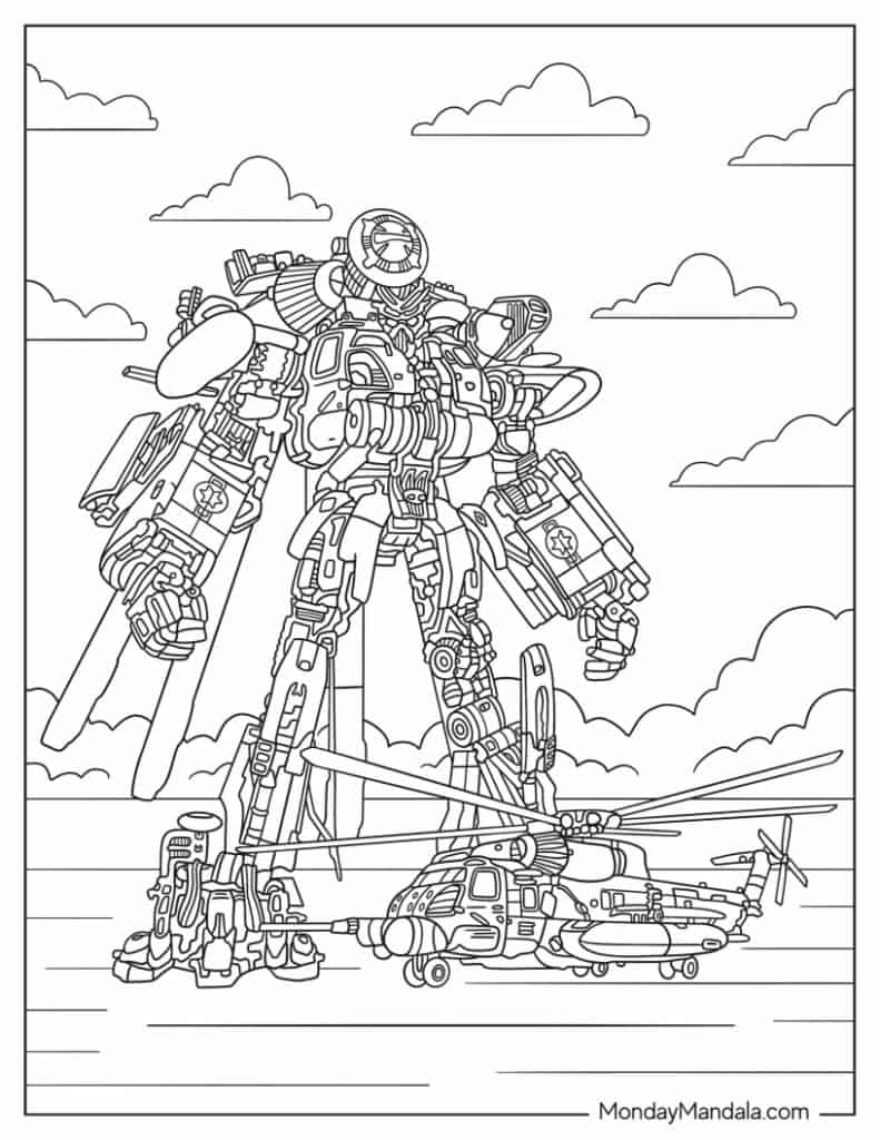 Transformers coloring pages free pdf printables