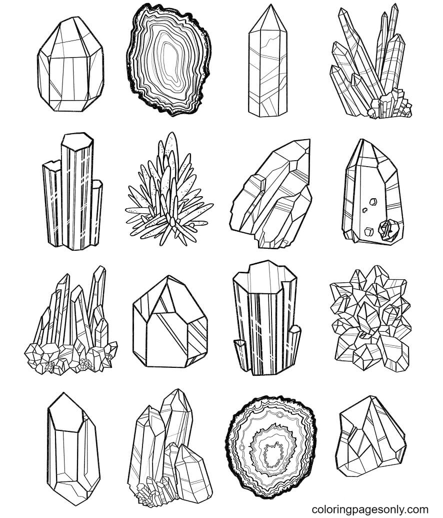 Crystal coloring pages
