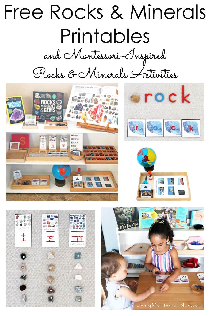 Free rocks and minerals printables and montessori