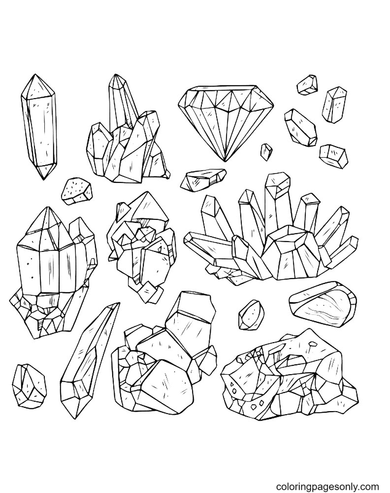 Crystal coloring pages