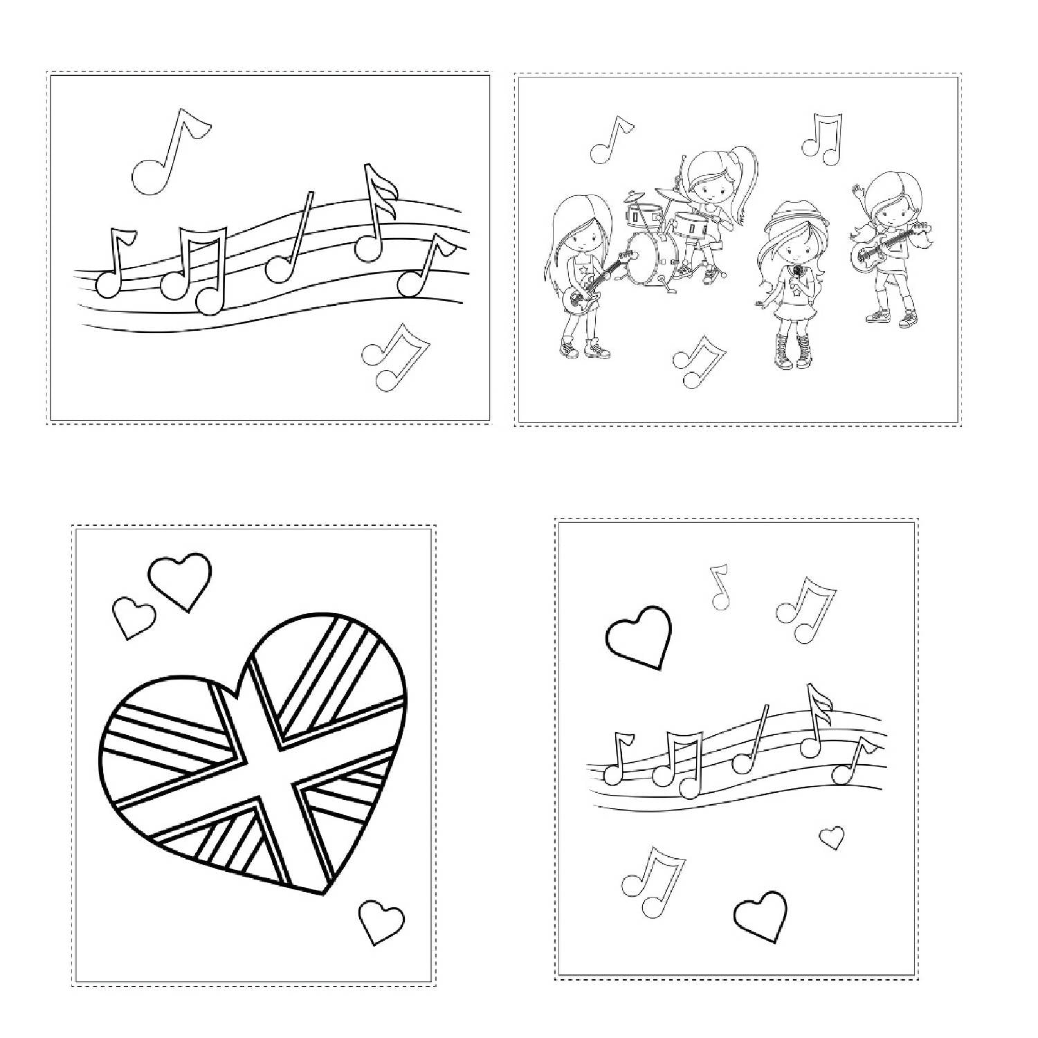 Girl rock band coloring pages lb vellum bristol paper kids col â