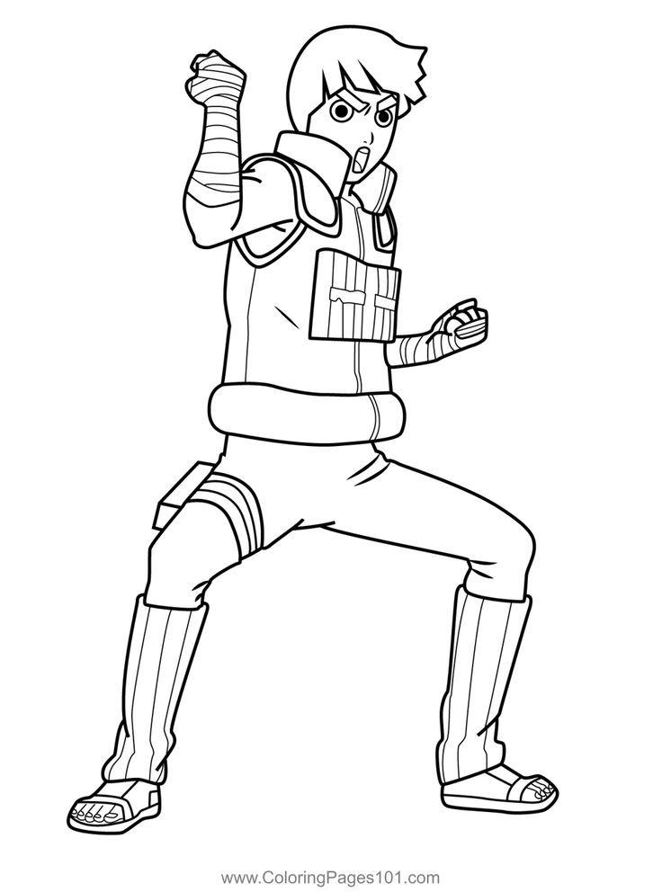 Rock lee naruto coloring page rock lee naruto lee naruto rock lee