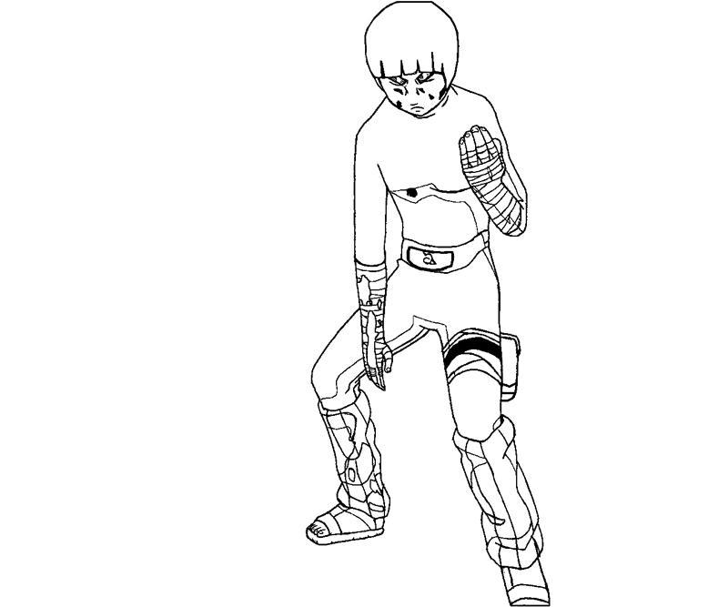 Rock lee coloring crafty teenager