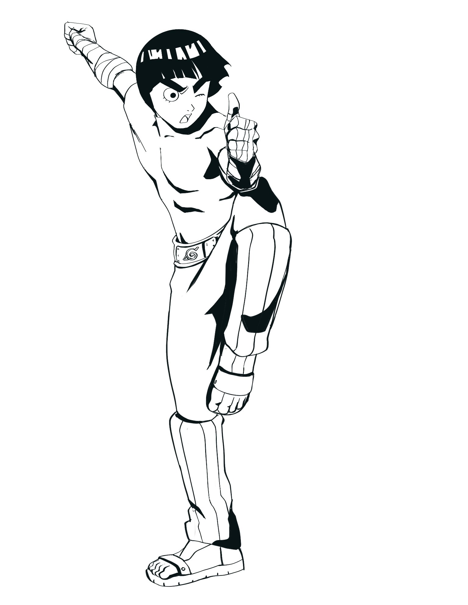 Broono ã on x rock lee line art httpstcojjgggvg x