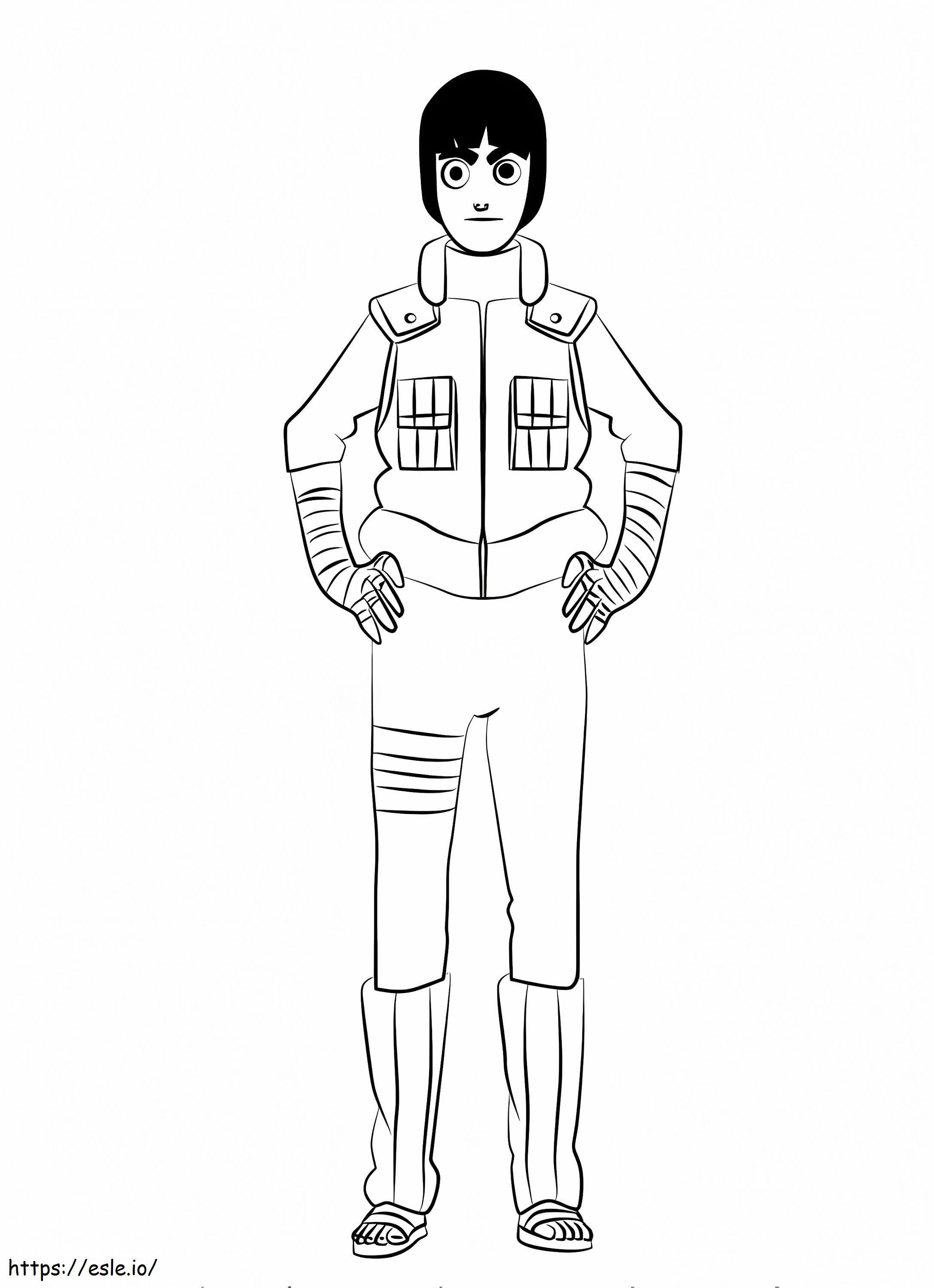 Good rock lee coloring page