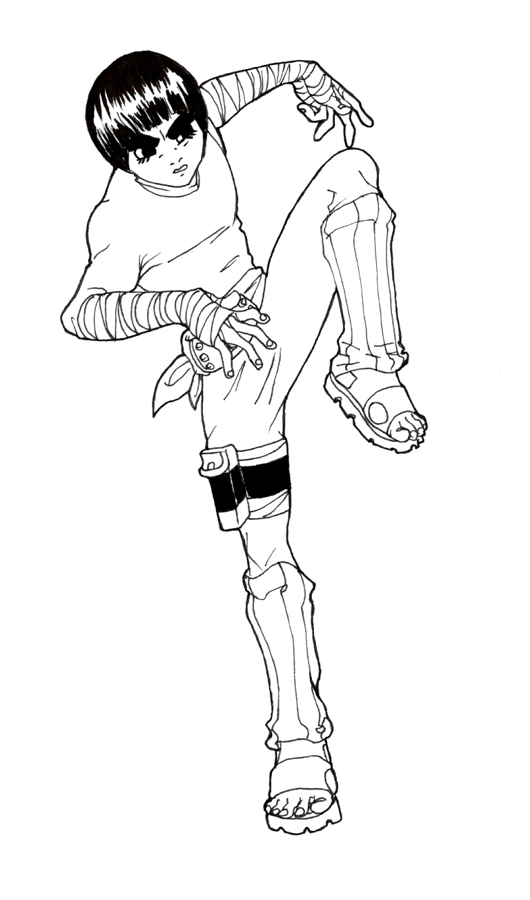 Rock lee lineart by moonneko on