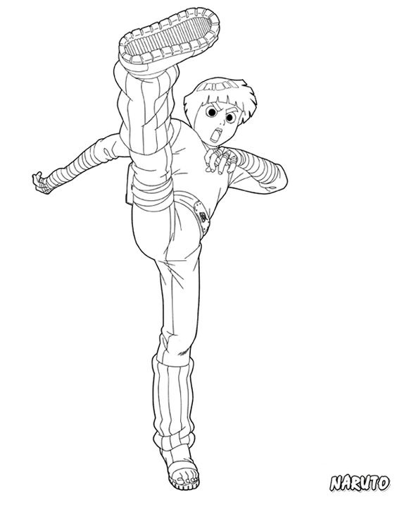 Rock lee coloring page