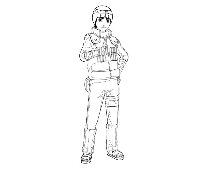 Rock lee coloring crafty teenager