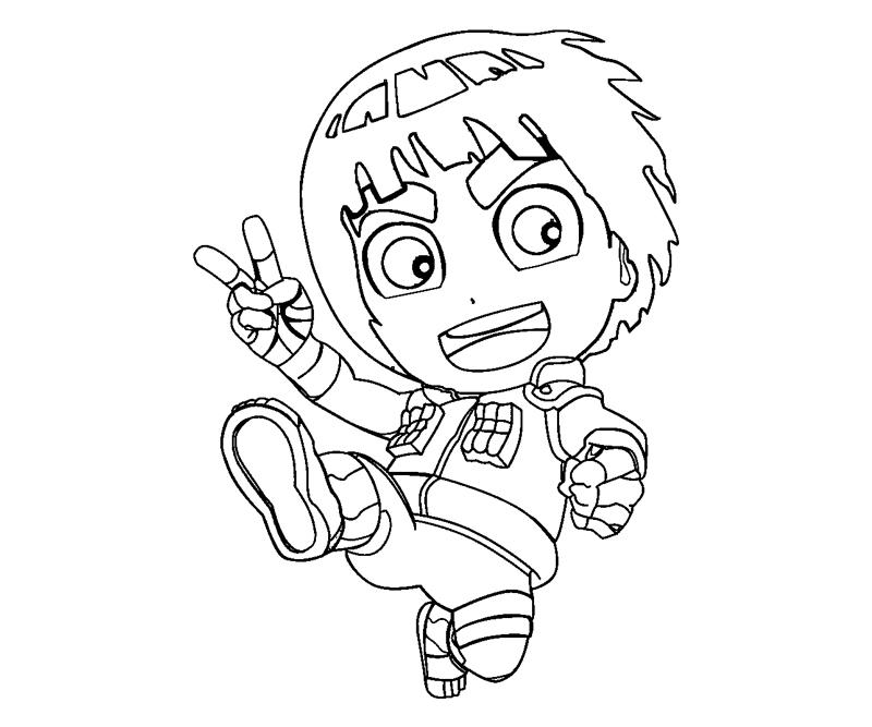 Rock lee coloring crafty teenager