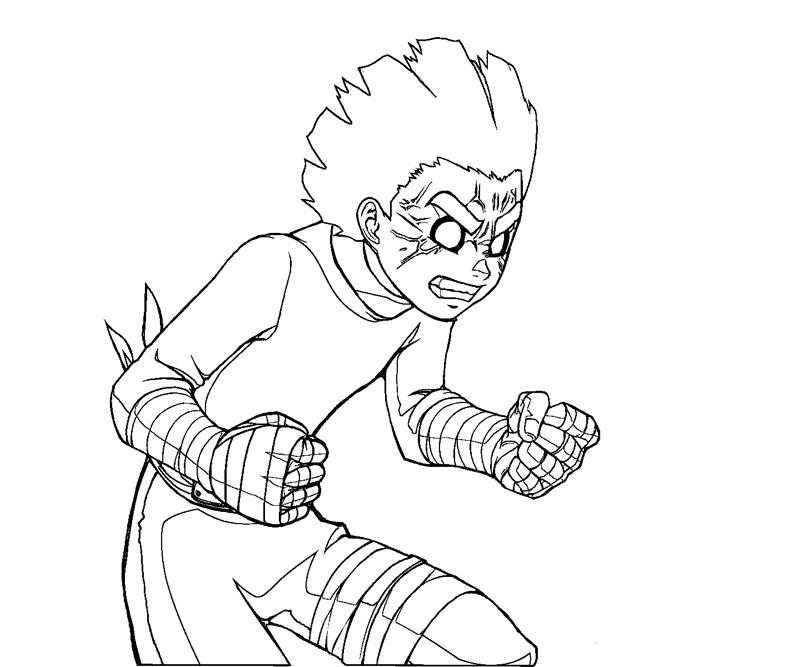 Rock lee coloring crafty teenager