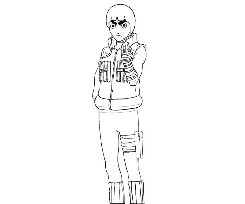 Rock lee coloring crafty teenager