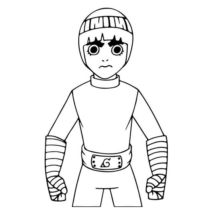 Rock lee from naruto coloring page