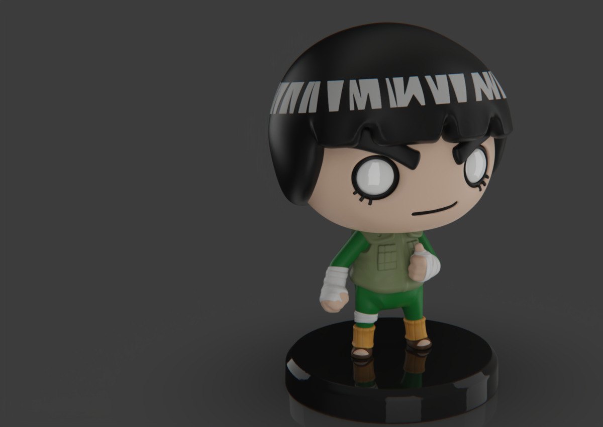 Action figures d naruto shippuden rock lee in resina da colorare