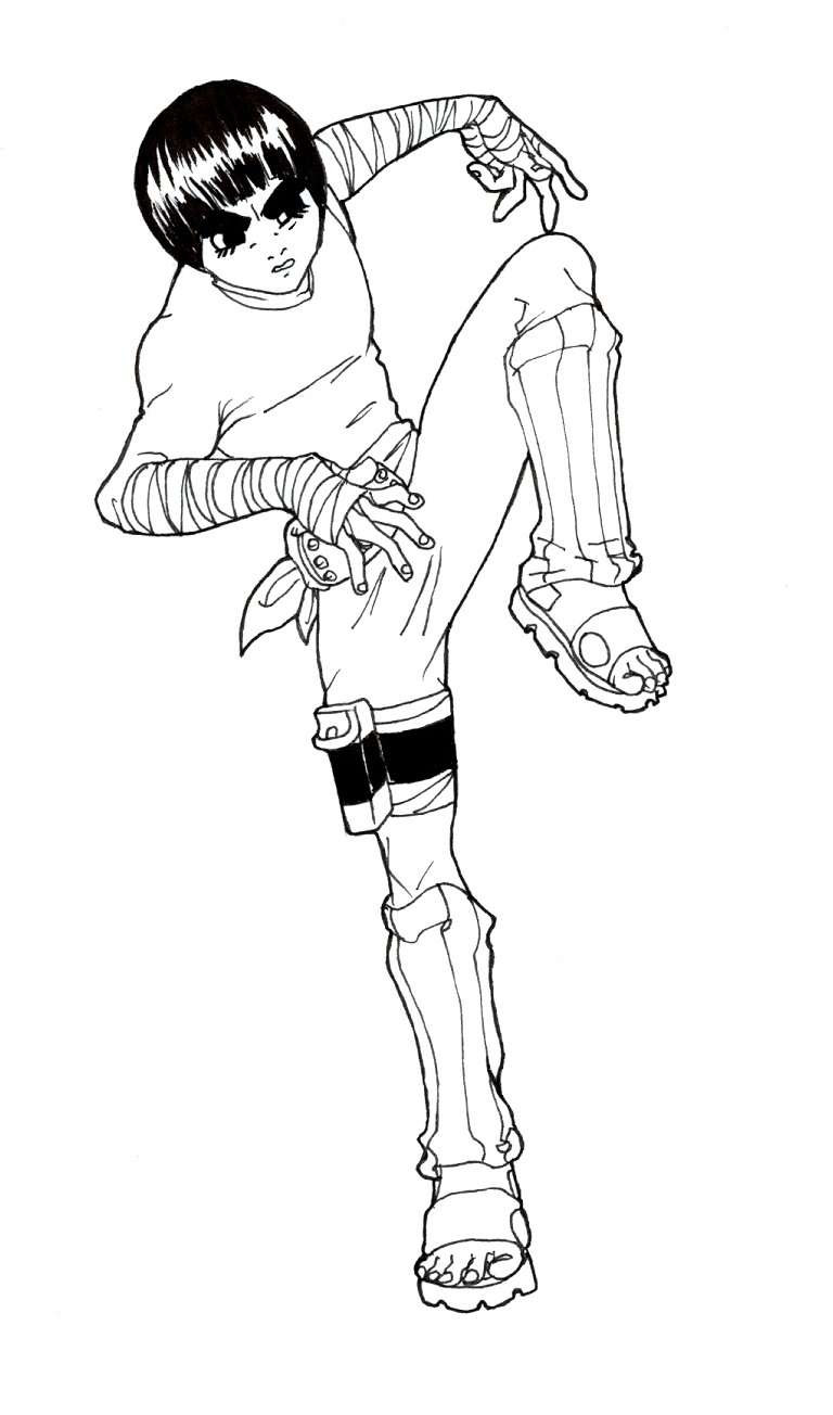 Rock lee coloring pages