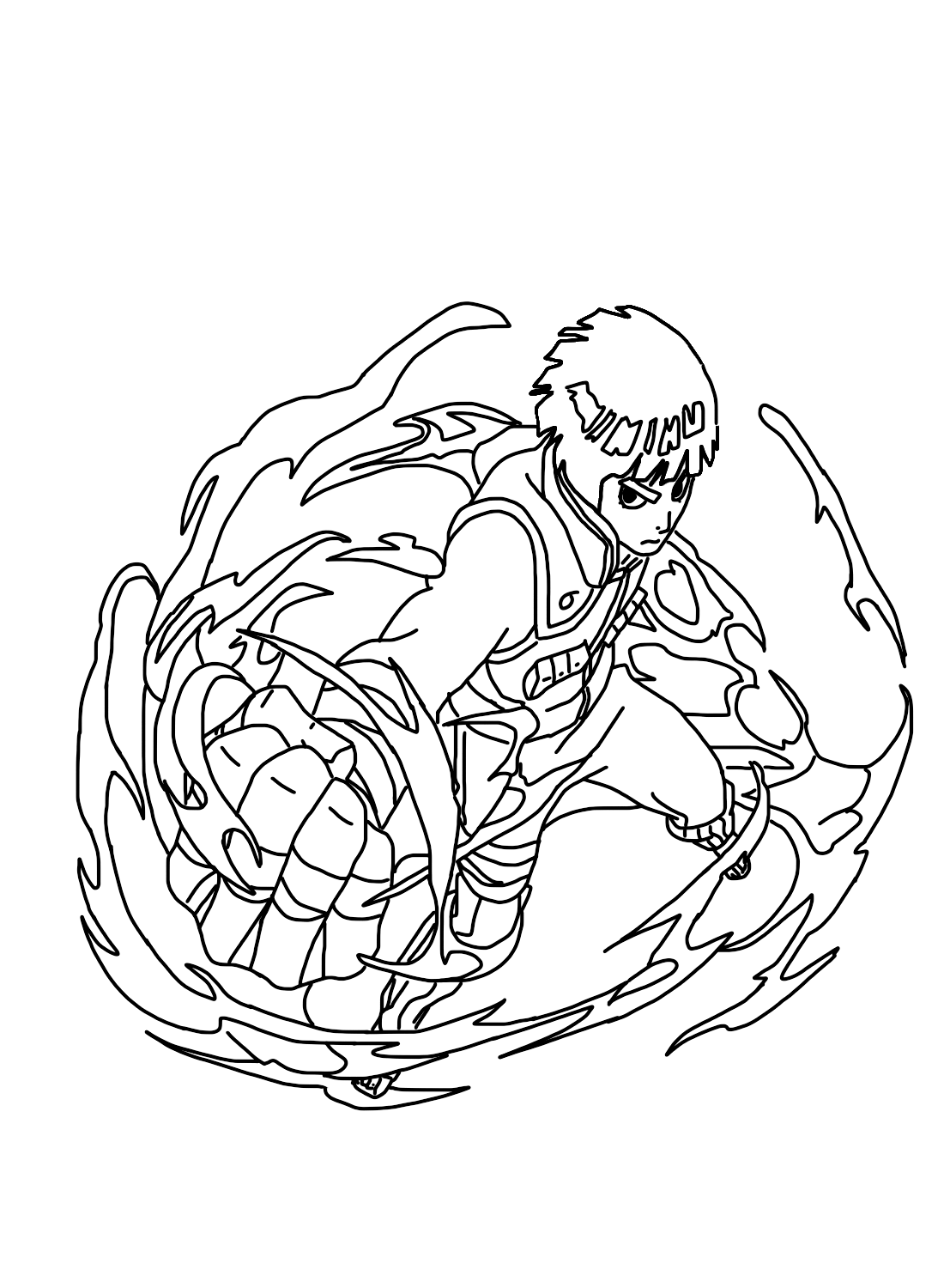 Rock lee coloring page