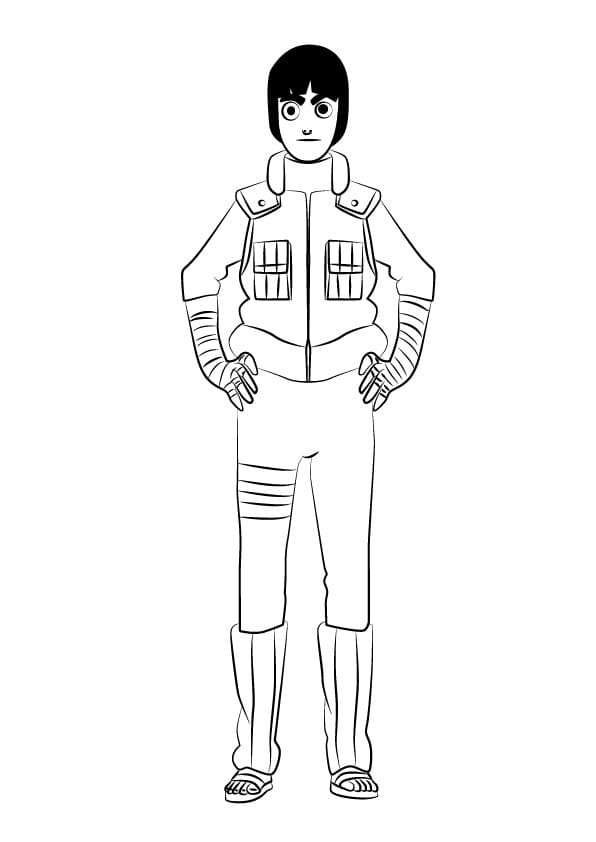 Character rock lee coloring page