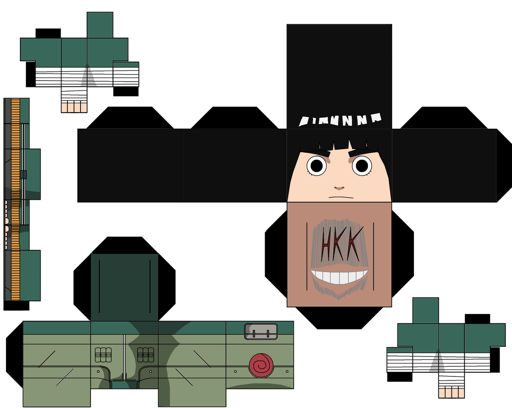 Rock lee paper toy free printable papercraft templates