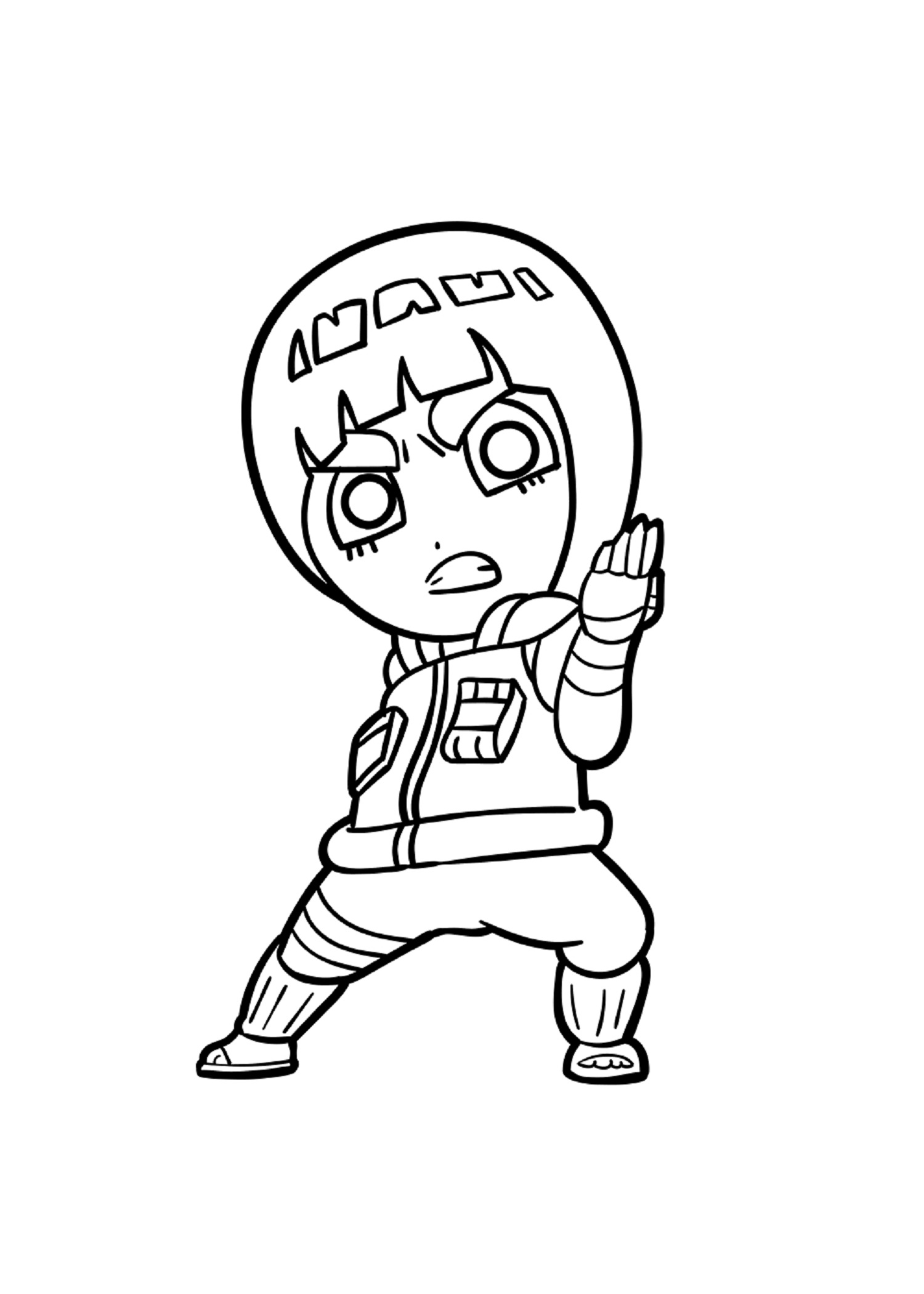 Rock lee coloring pages