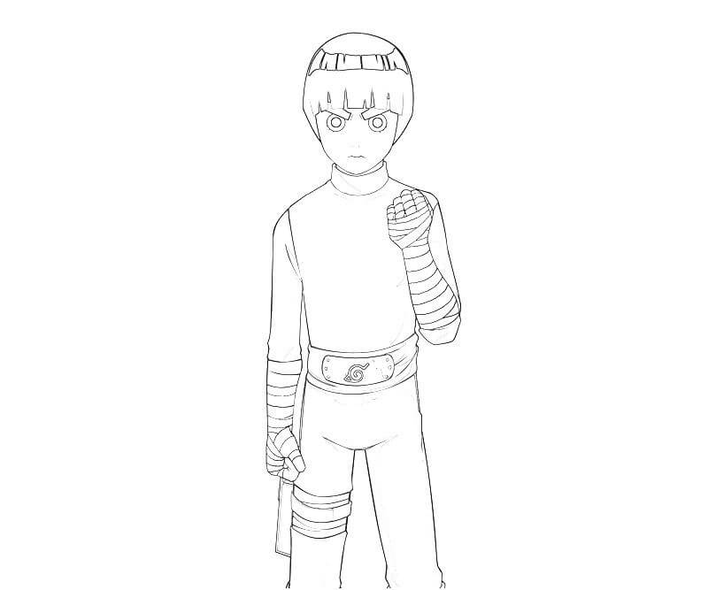 Printable rock lee coloring pages