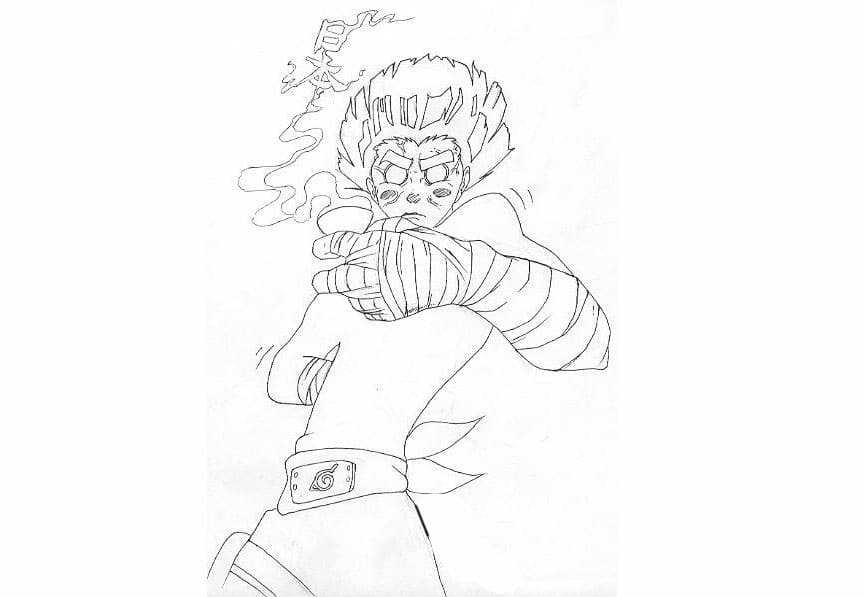 Hurt rock lee coloring page