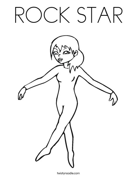 Rock star coloring page