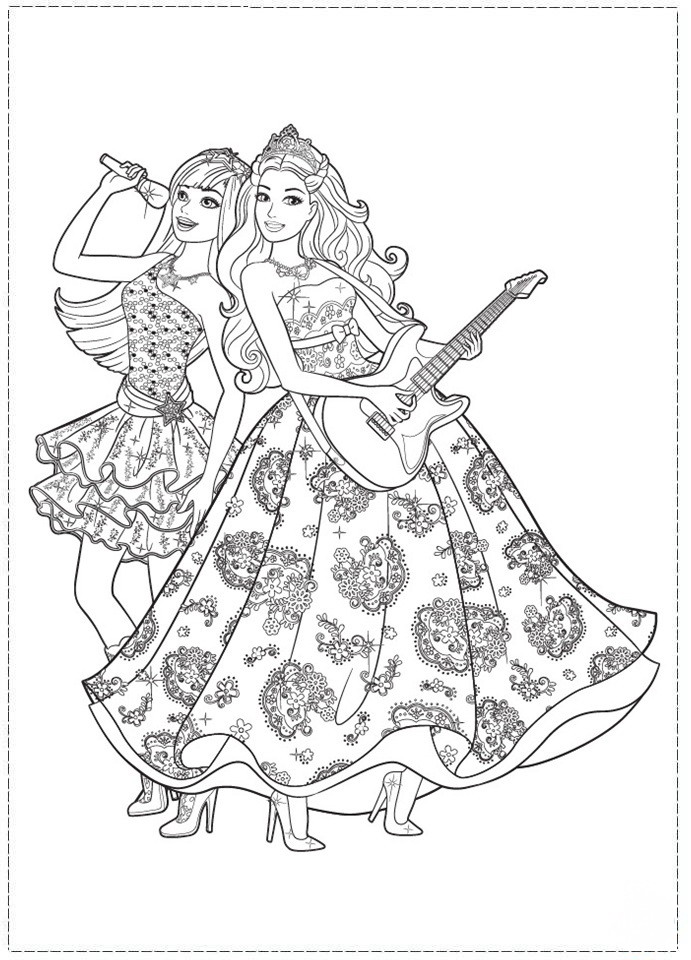 Rock star coloring pages â birthday printable