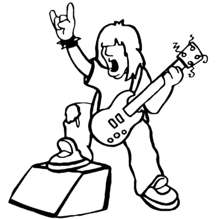Awesome rockstar coloring page