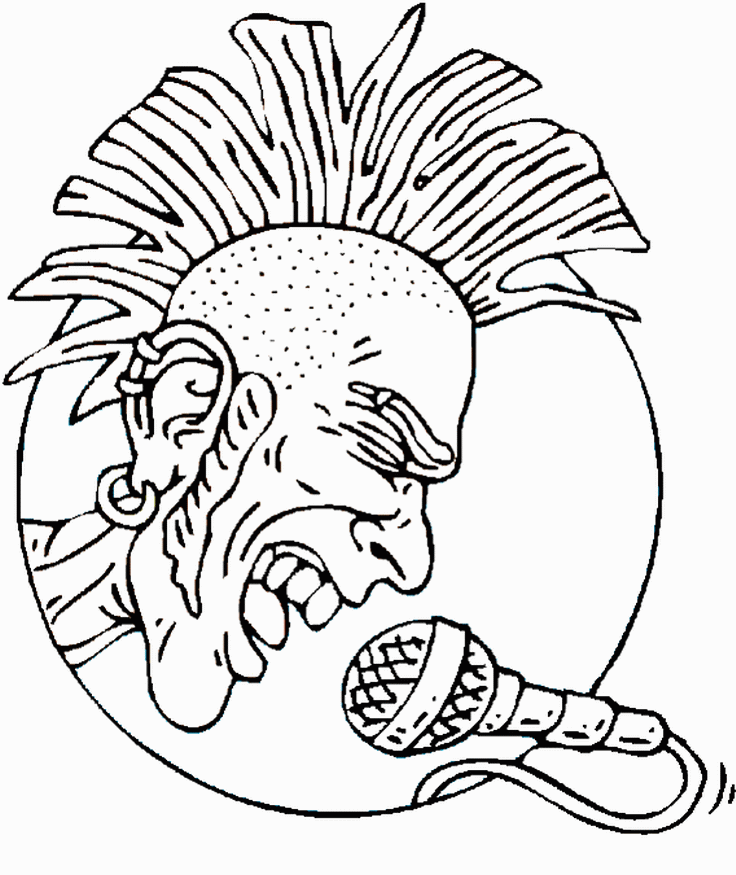 Rock star coloring pages â birthday printable