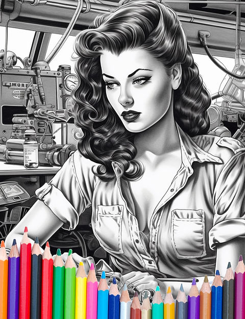 Pinup girls and motorcycles pack coloring pages volume one the dirty gringo