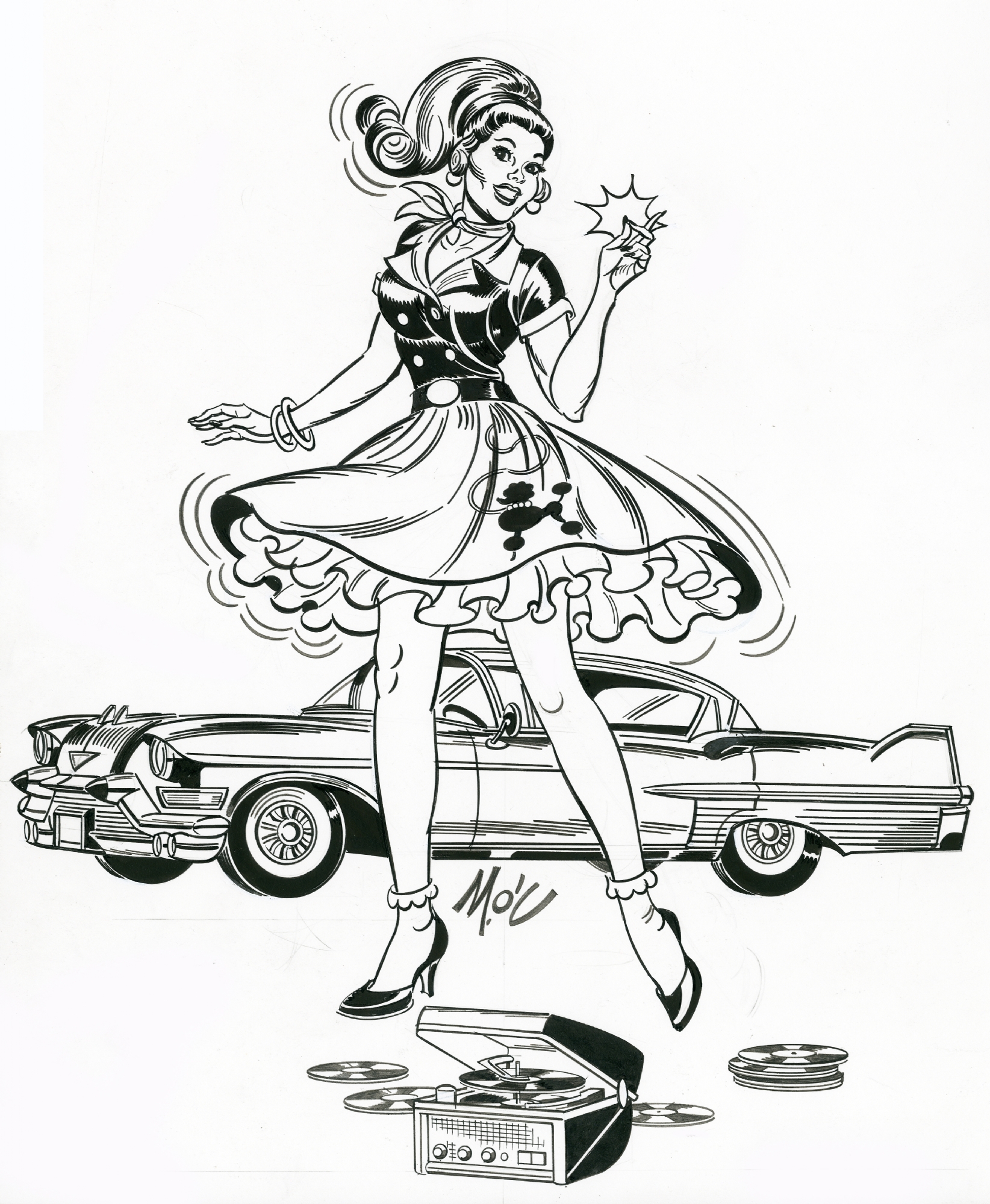 Jalopy fest rockabilly s gal in mitchell oconnells mitch oconnell artwork ic art gallery room