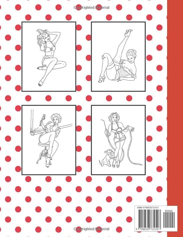 Pin up girls coloring book pin up models coloring book for adults vintage style coloring book for adults designs eberga books