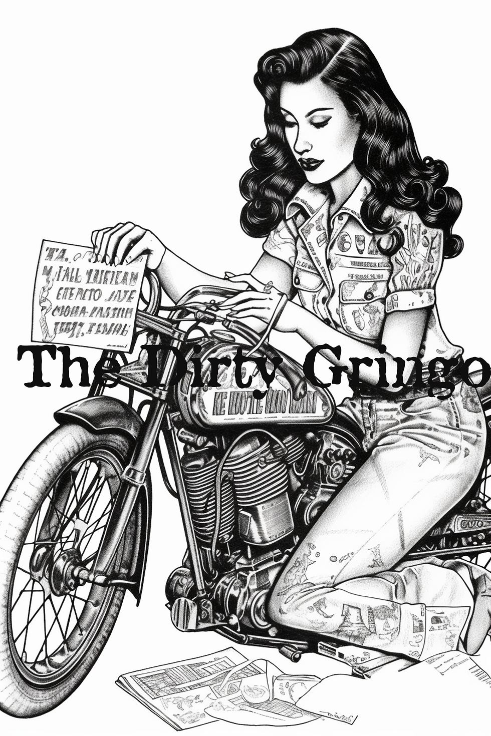 Pinup girls and motorcycles pack coloring pages volume seven the dirty gringo