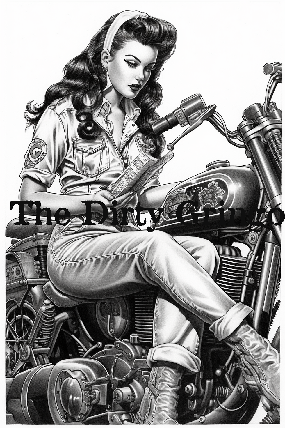 Pinup girls and motorcycles pack coloring pages volume nine the dirty gringo